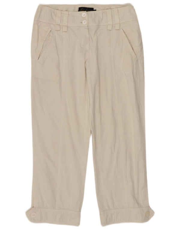 LUISA SPAGNOLI Gerade geschnittene Damenhose IT 42 Medium W30 L24 Weiß