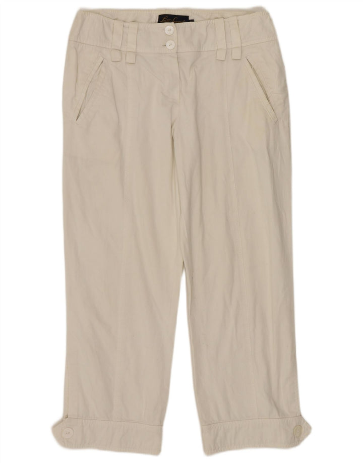 LUISA SPAGNOLI Gerade geschnittene Damenhose IT 42 Medium W30 L24 Weiß