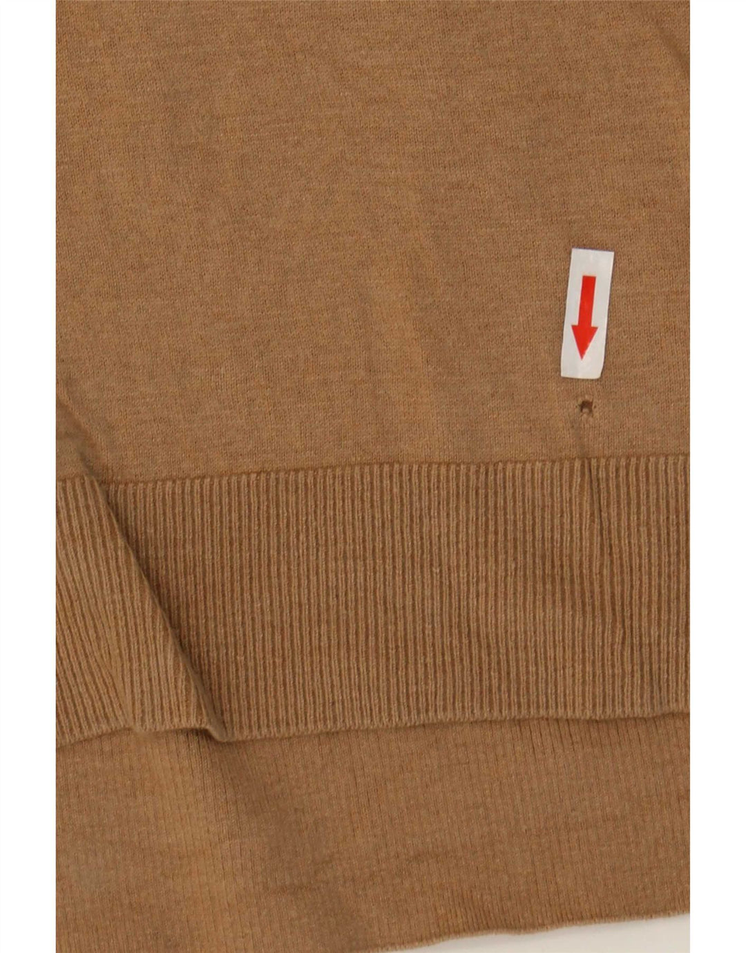 Massimo Dutti Damen-Pullover mit V-Ausschnitt, UK 12, mittelbeige Wolle