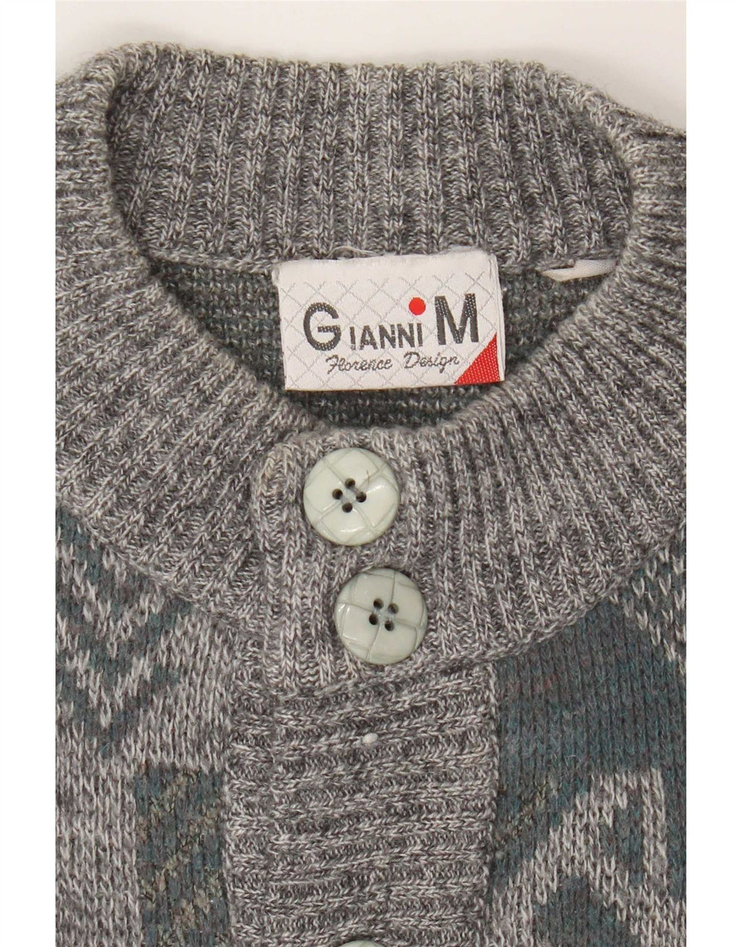 Gianni Herren-Strickjacke mit lockerer Passform, mittelgrau, geometrisch