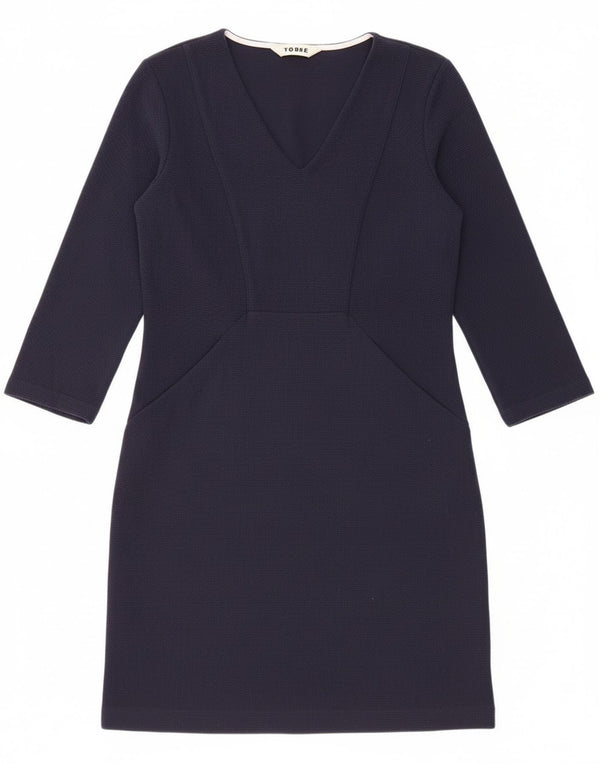 Boden Damen-Etuikleid mit 3/4-Ärmeln, Größe S, Marineblau, Baumwolle