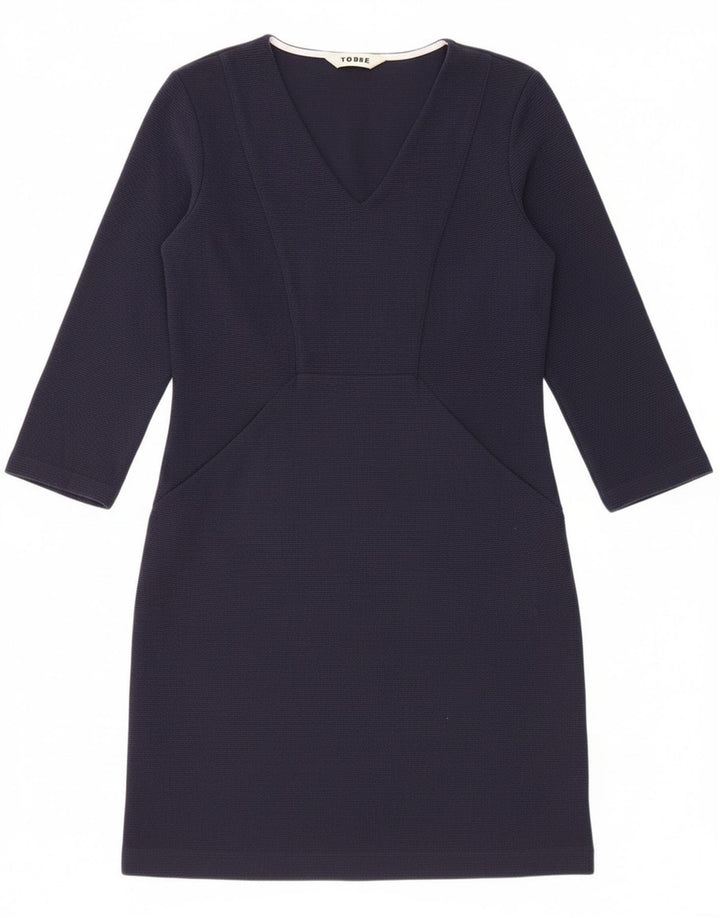 Boden Damen-Etuikleid mit 3/4-Ärmeln, Größe S, Marineblau, Baumwolle