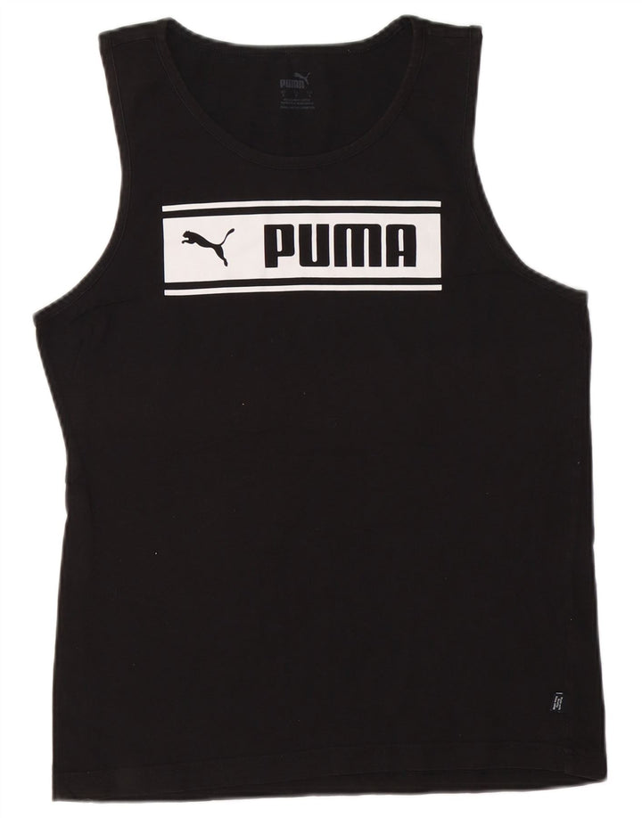 Puma Herren Graphic Vest Top Small Schwarz Baumwolle