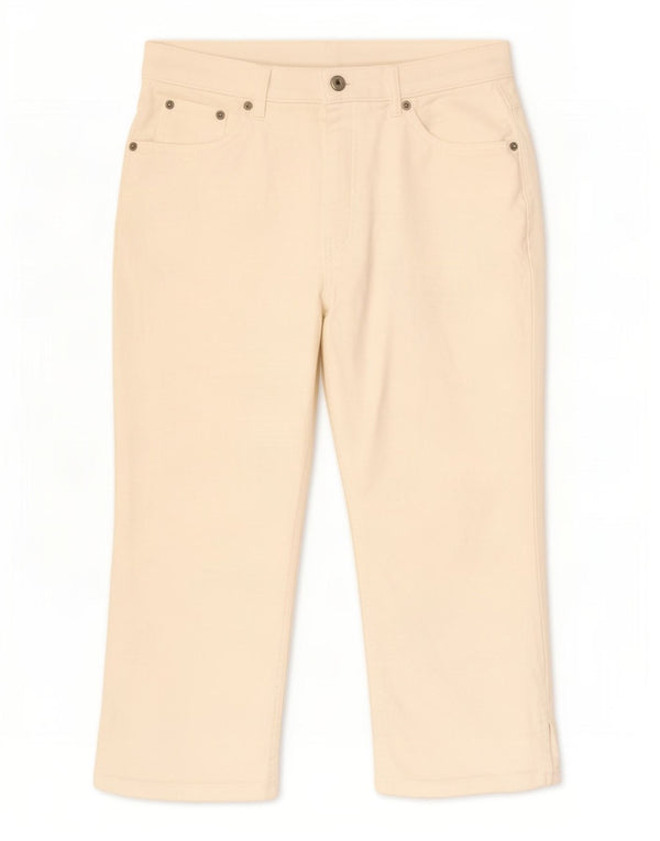 Marks & Spencer Womens Capri Jeans UK 14 Medium W30 L20 White Cotton
