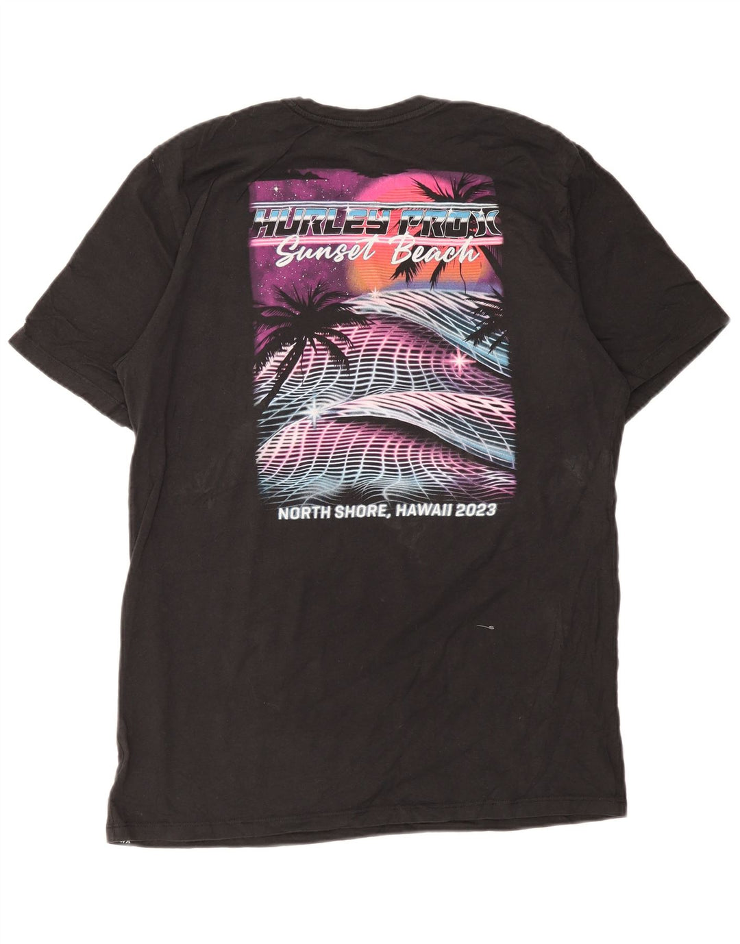 Hurley Herren-T-Shirt mit Grafik, Größe L, aus schwarzer Baumwolle