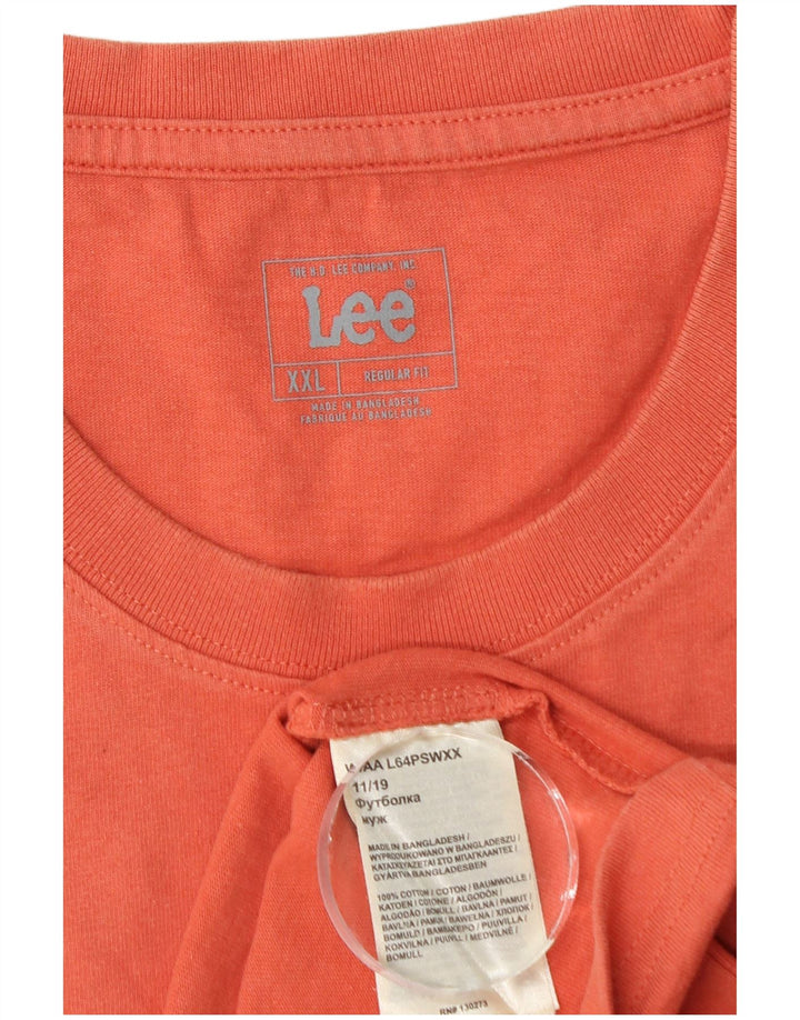 Lee Herren T-Shirt mit normaler Passform, 2XL, Orange, Baumwolle