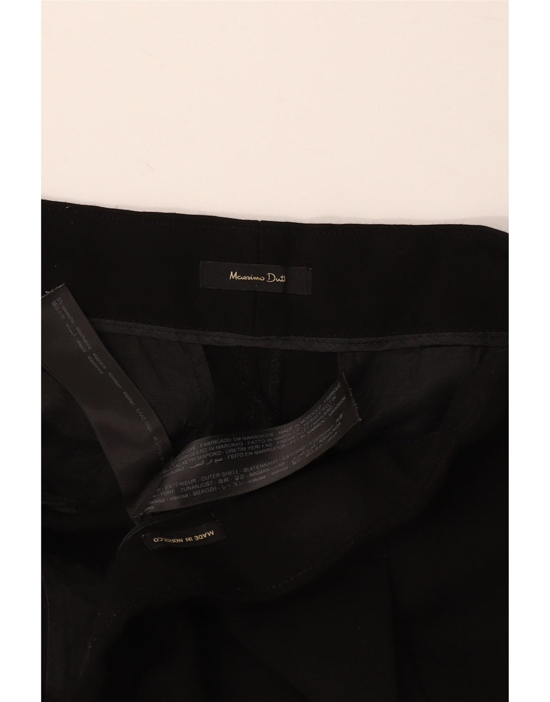 Massimo Dutti Damen Bootcut-Hose W34 L32 Schwarze Viskose