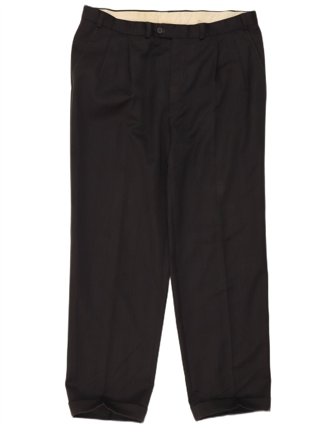 Marks & Spencer Herren-Anzughose mit Pegged-Anzug, W38, L31, schwarzes Polyester