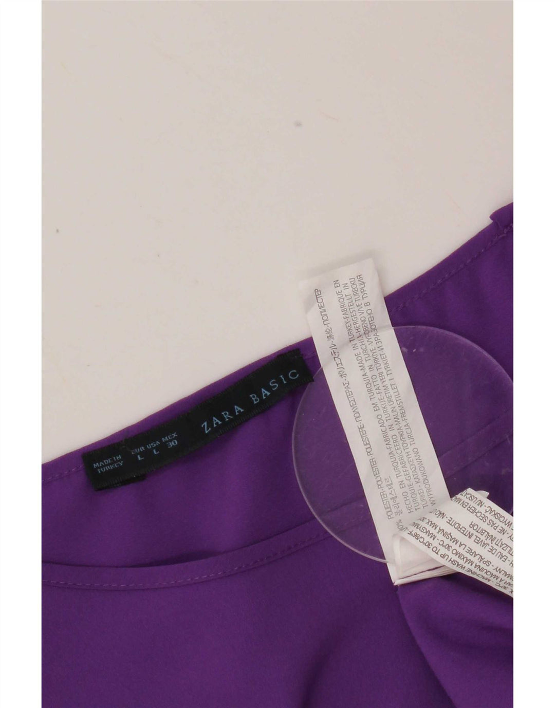 Zara Damen-Top, 3/4-Ärmel, UK-Größe 16, Größe L, Lila, Polyester