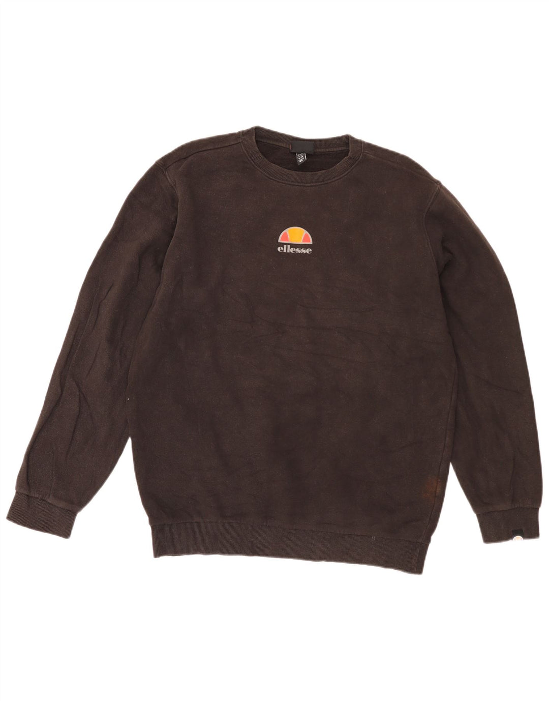 Ellesse Herren-Sweatshirt-Pullover aus mittelbrauner Baumwolle