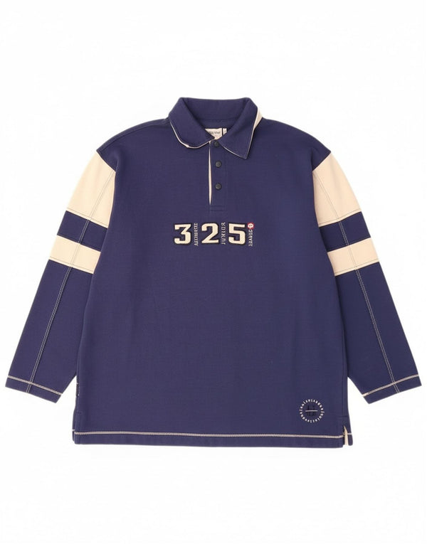 Lotto Jungen-Sweatshirt mit grafischem Polo-Ausschnitt, 14–15 Jahre, 3XL, Marineblau