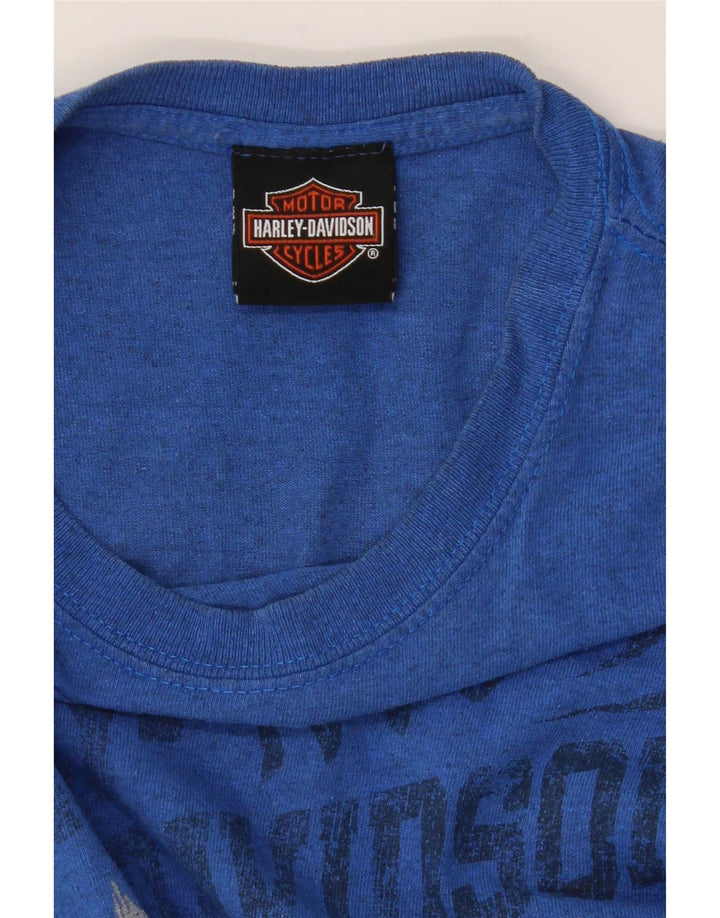 Harley Davidson Herren-T-Shirt mit Grafik, klein, blau, Motorrad