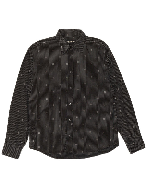 TOM TAILOR Herrenhemd XL Schwarz Nadelstreifen Baumwolle