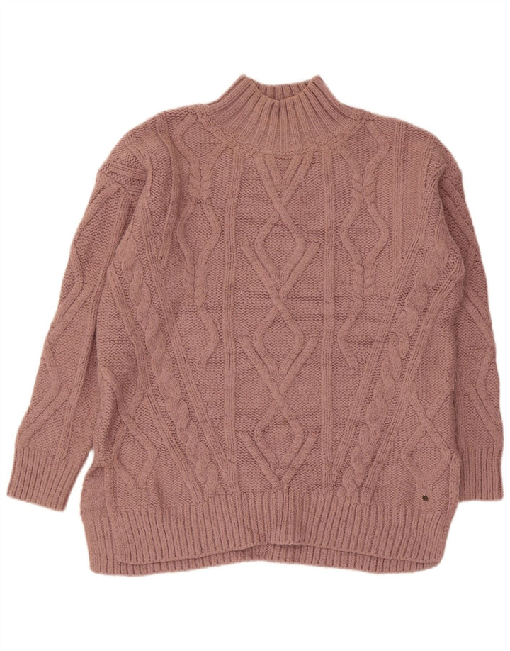 Fat Face Damen-Pullover mit Rollkragen, übergroß, Gr. 10, Rosa