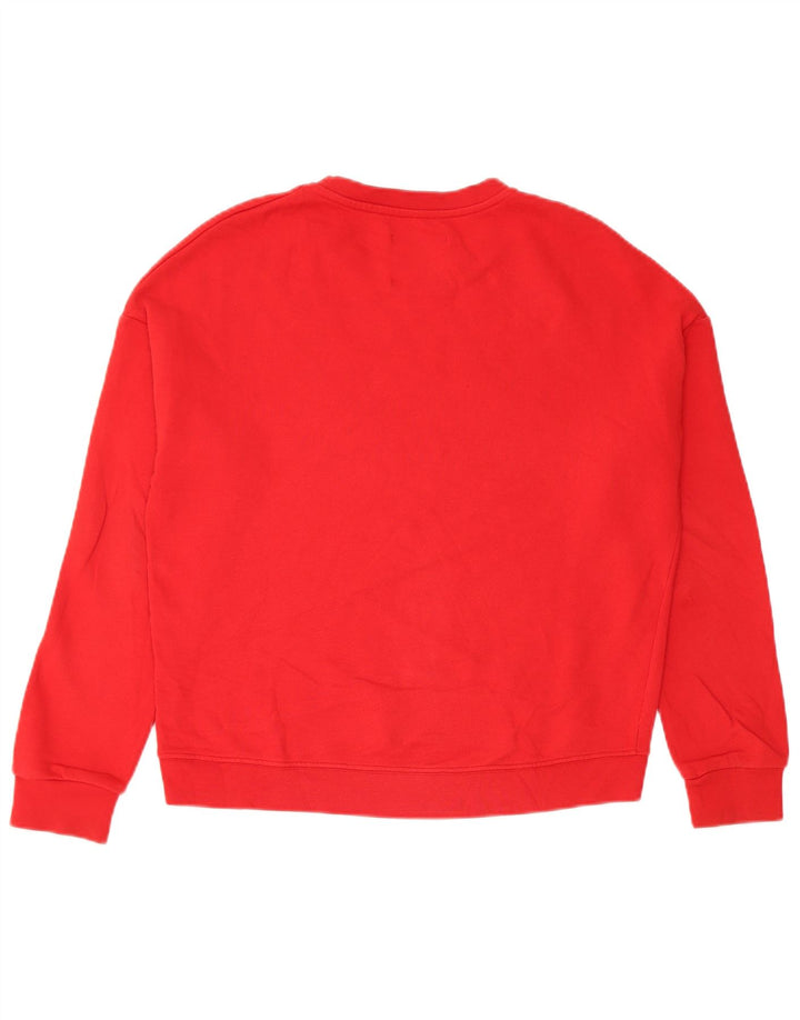 Pyrex Damen Grafik-Sweatshirt-Pullover UK 14 Mittelrote Baumwolle