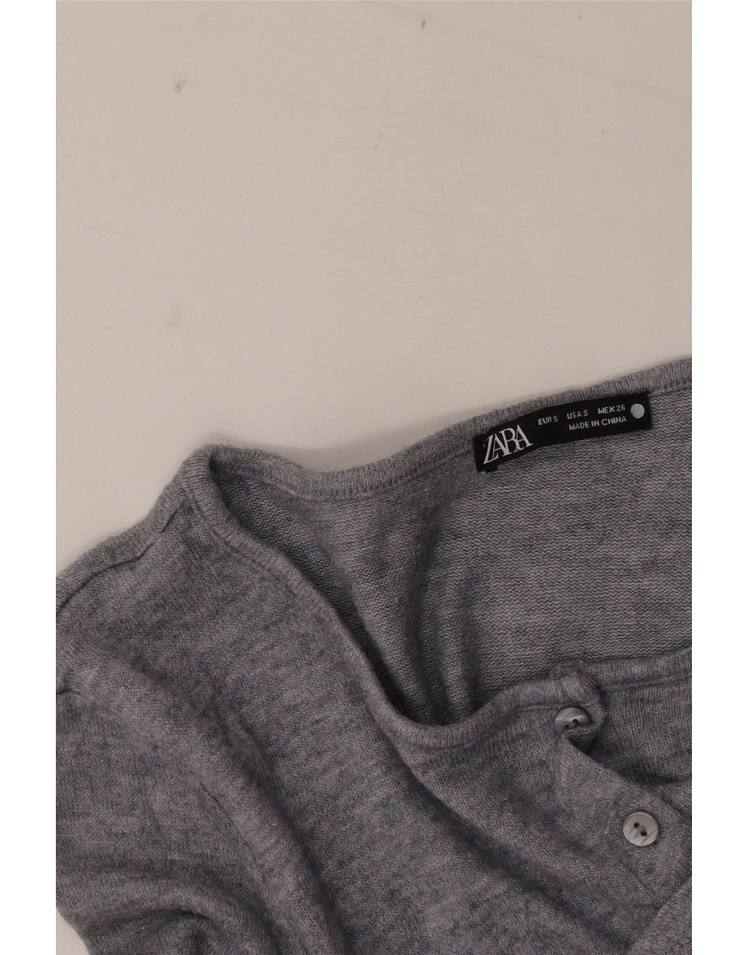 Zara Damen Crop Cardigan Top UK 10 Small Grau