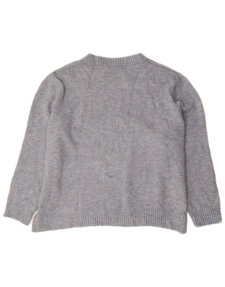 Marks & Spencer Damen Übergroßer Pullover mit Rundhalsausschnitt, UK 14, Mittelblau