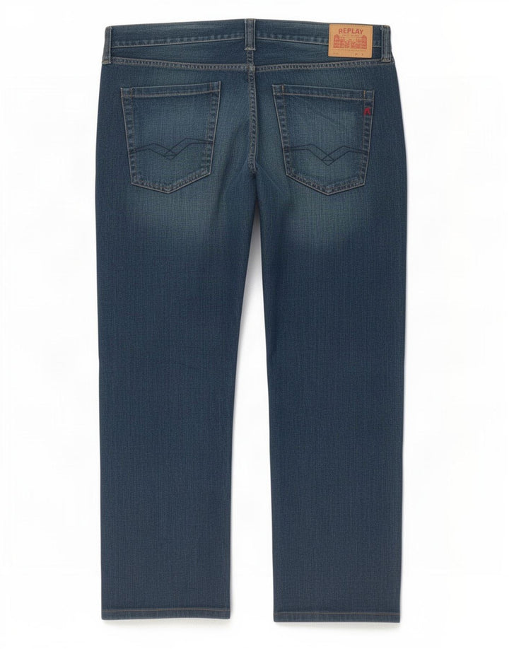 Replay Herren Straight Jeans W38 L29 Blau