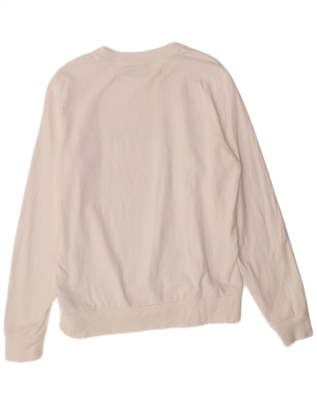 CALVIN KLEIN Mens Graphic Sweatshirt Jumper Medium White Cotton