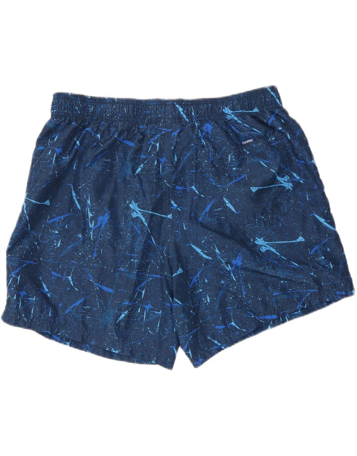 Lotto Herren-Badeshorts mit Grafik, 2XL, Marineblau, geometrisch, Polyester