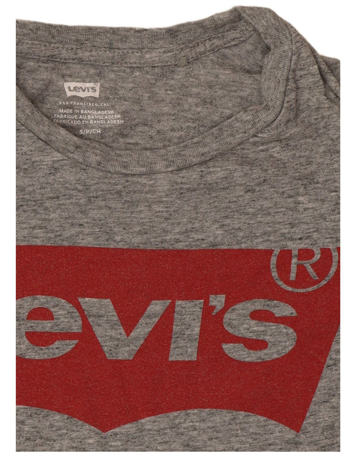 Levi's Womens Graphic T-Shirt Top UK 10 Small Grau meliert