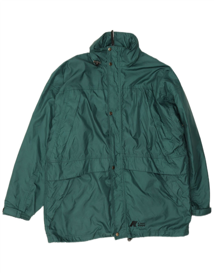 K-Way Herren Loose Fit Regenjacke UK 40 Large Grün Polyamid