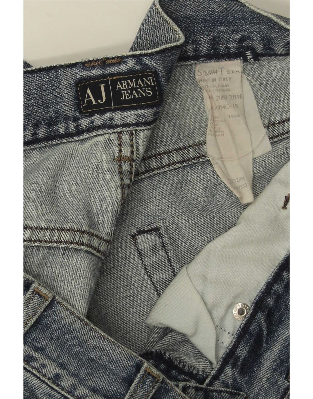 Armani Herren Straight Jeans W36 L29 Blaue Baumwolle