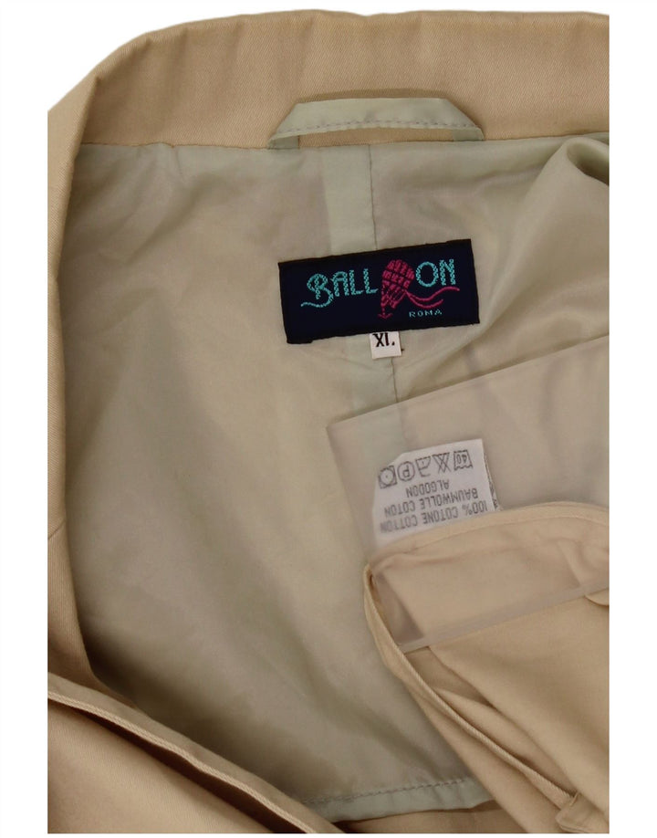 Balloon Damen 2-Knopf-Blazerjacke UK 18 XL Beige Baumwolle