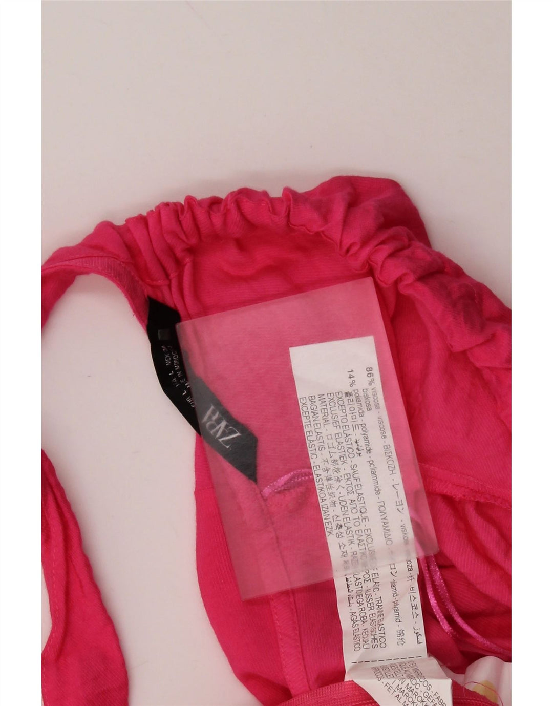 Zara Damen A-Linien-Kleid UK 14 Large Rosa Viskose
