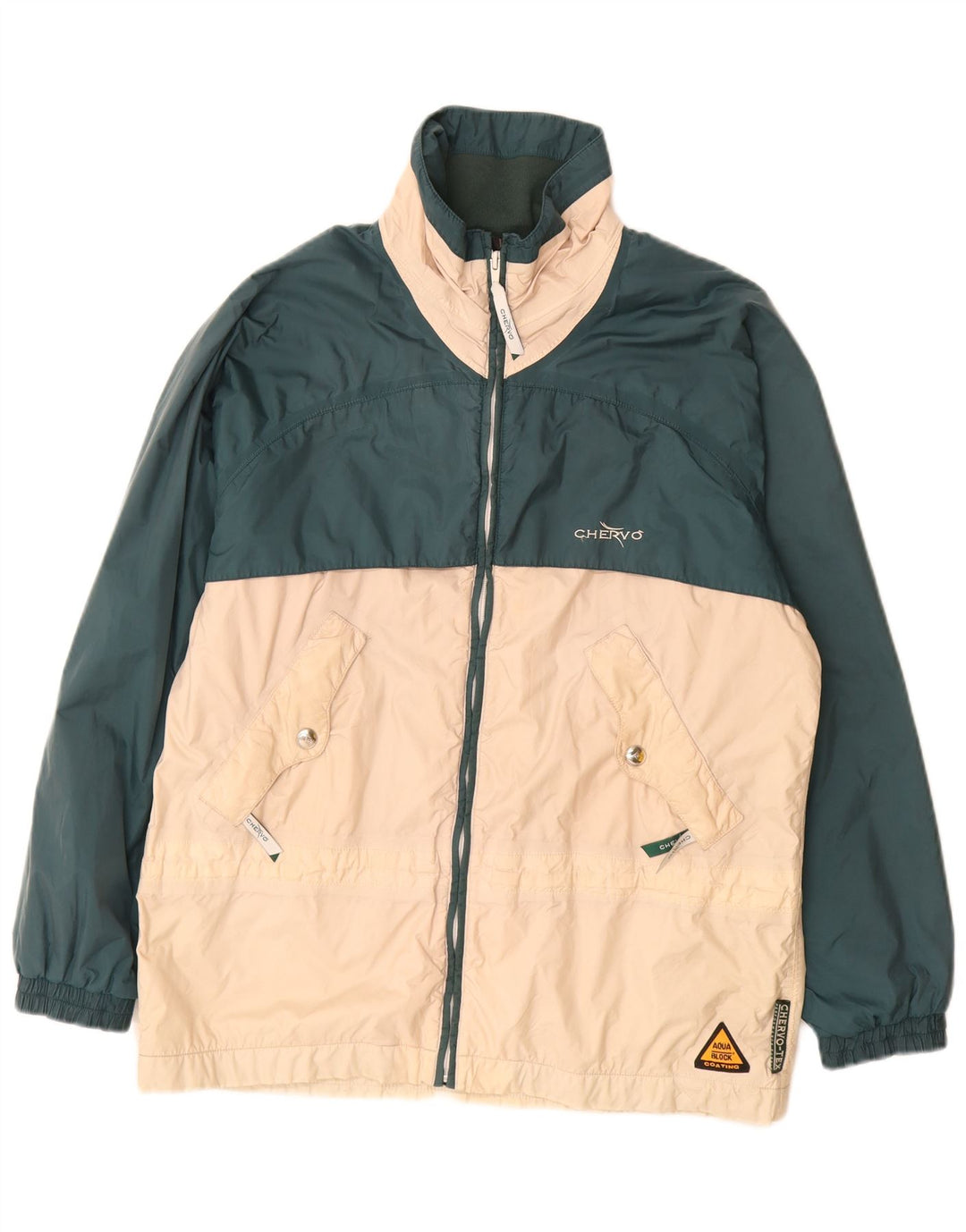 Chervo Herren-Windbreaker-Jacke mit Grafik, UK 36, klein, grün, Farbblock