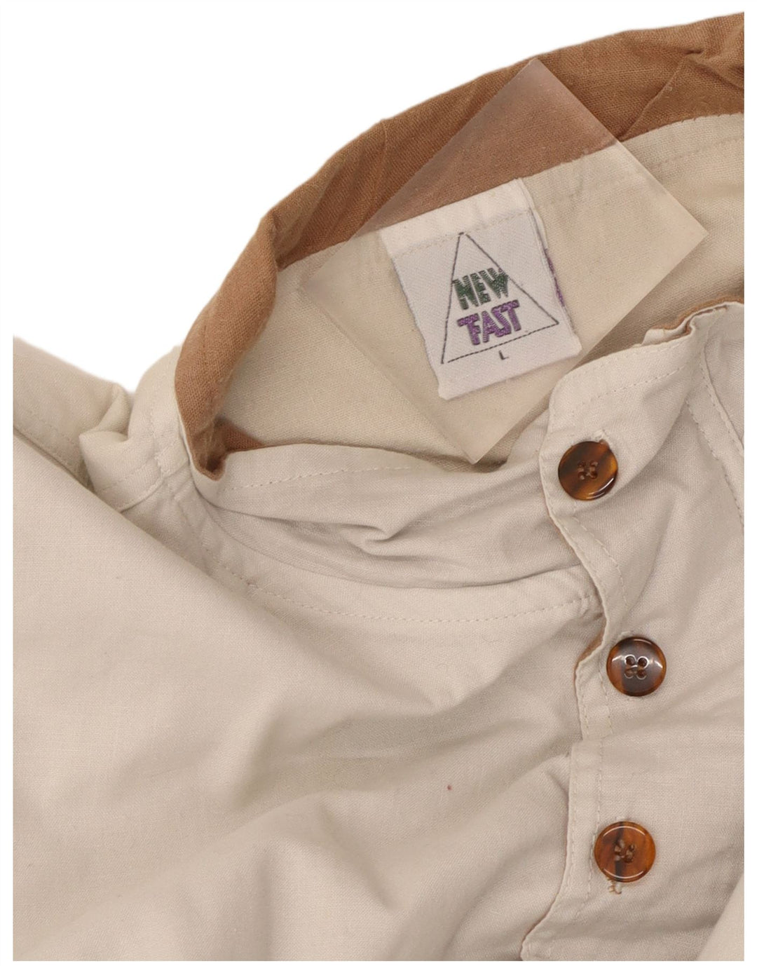 New Fast Herren-Sweatshirt mit Knopfkragen, groß, aus weißer Baumwolle