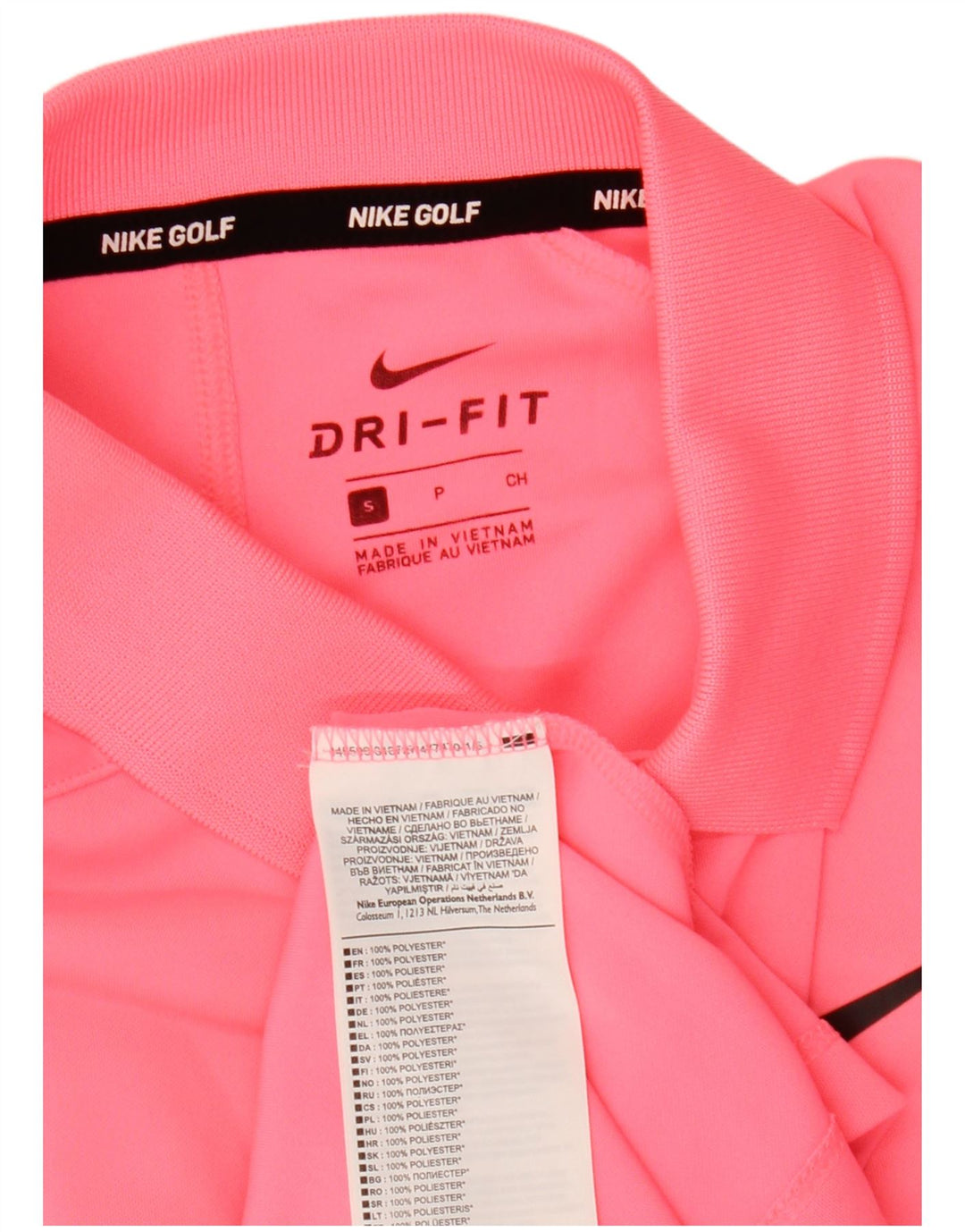 Nike Herren Dri Fit Poloshirt, klein, rosa, Polyester