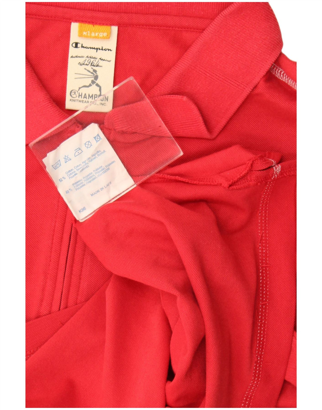 Champion Herren-Poloshirt XL aus roter Baumwolle
