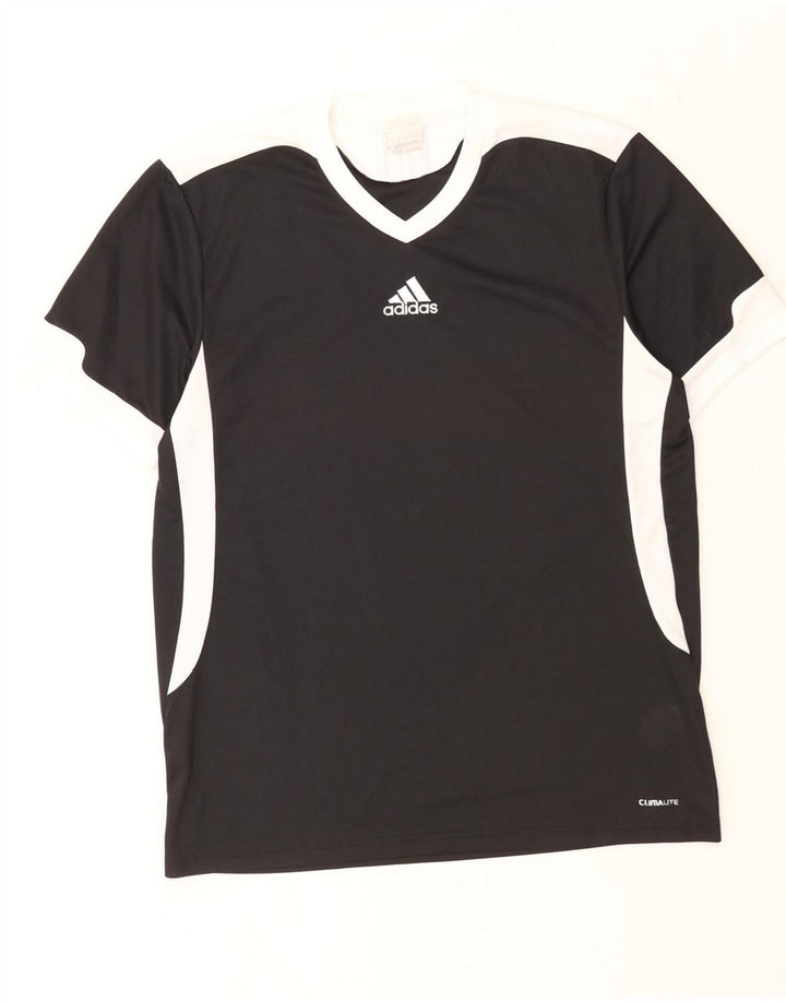 Adidas Herren Climalite T-Shirt Top Medium Schwarz Colourblock Polyester