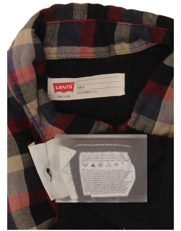 Levi's Herren-Lumberjack-Flanellhemd mit schmaler Passform, großes, mehrfarbiges Karomuster