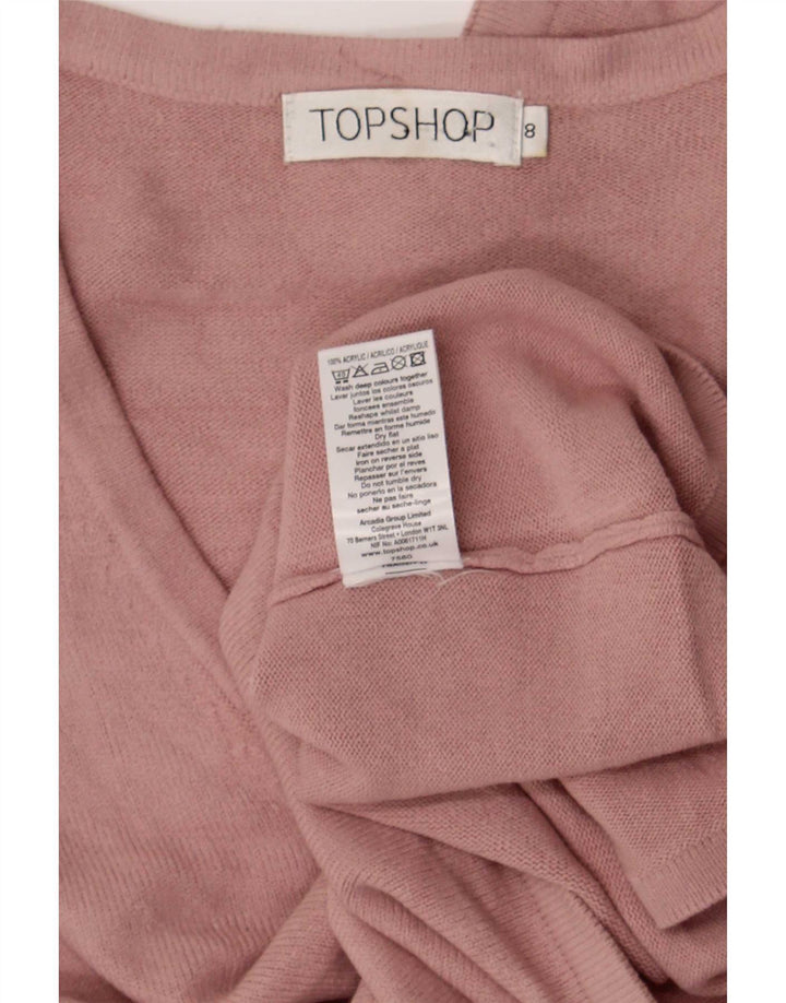 Topshop Damen Top Langarm UK 8 Small Rosa Acryl