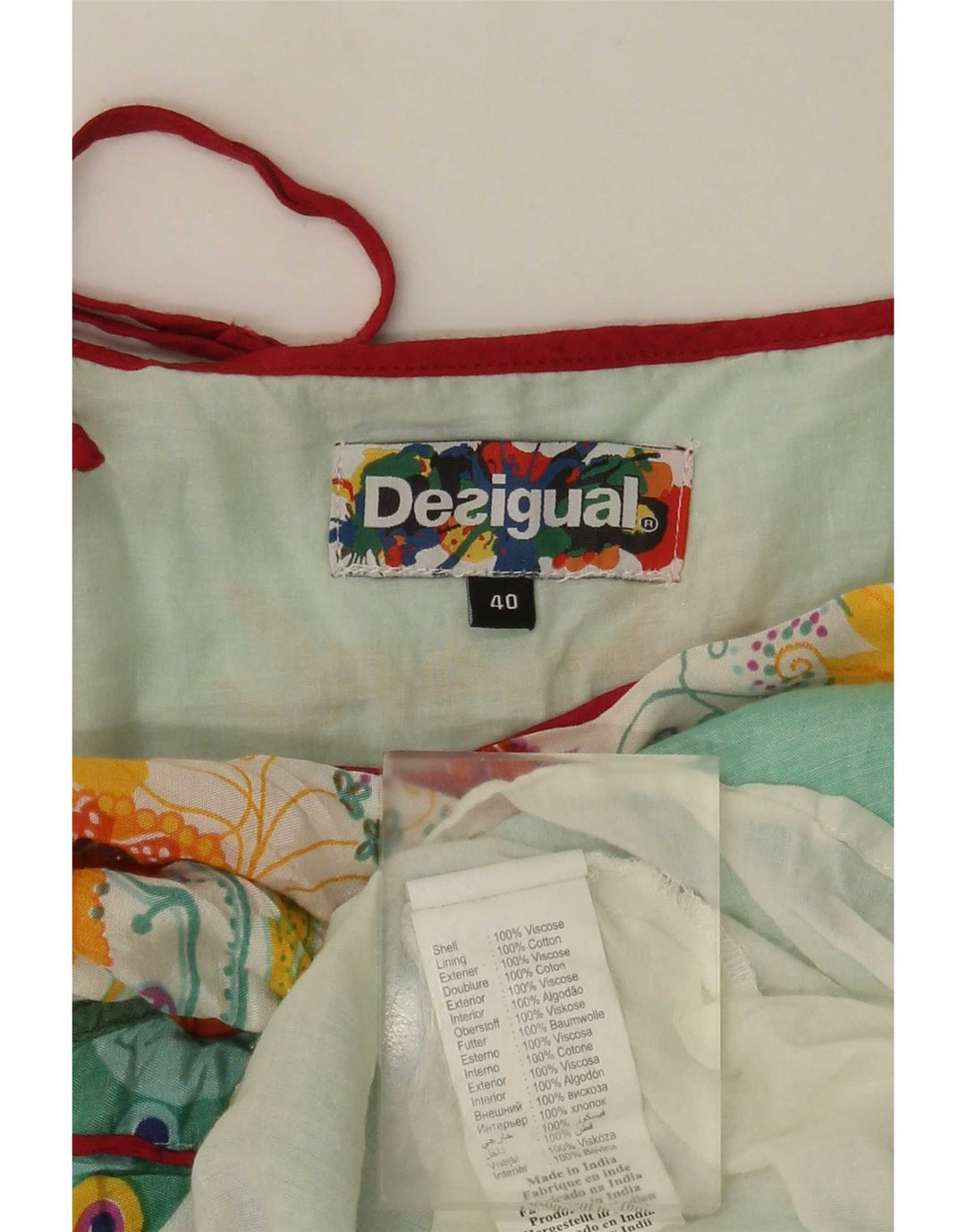Desigual Womens Graphic Sundress EU 40 Mittelblaue Blumenviskose