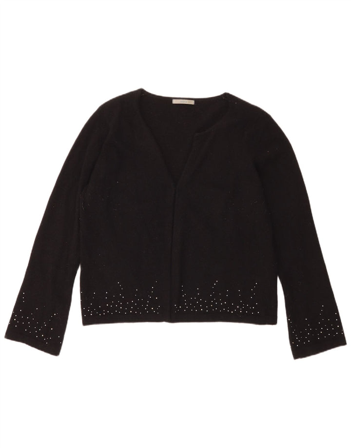 Marks & Spencer Damen Bolero-Pullover UK 16 Große schwarz gefleckte Wolle