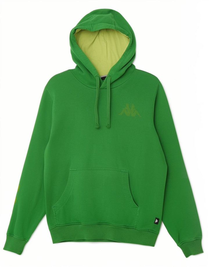 Kappa Herren Graphic Hoodie Pullover Mittelgrüne Baumwolle