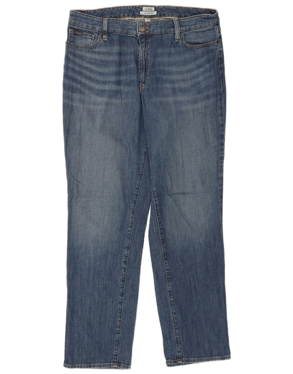 L.L.BEAN Womens Favorite Fit Straight Jeans US 14 XL W36 L30 Blau