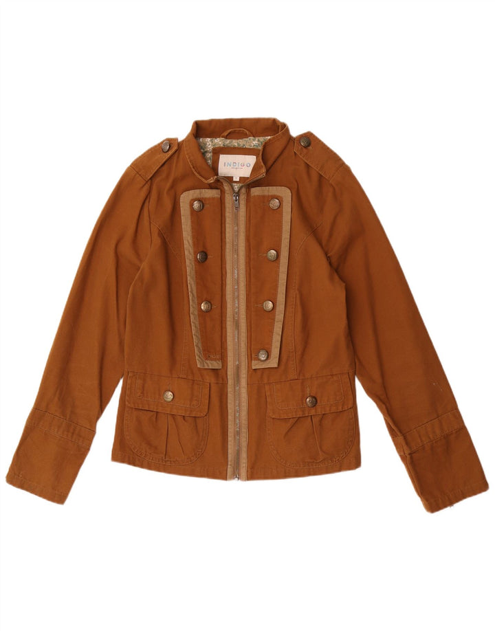 Marks & Spencer Damen Militärjacke UK 12 Mittelbraune Baumwolle