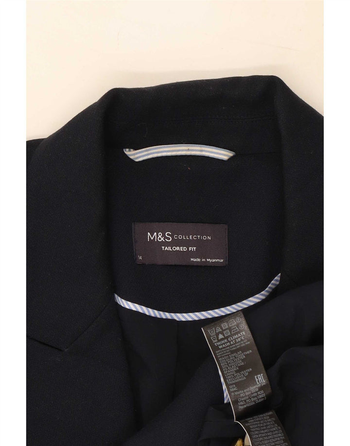 Marks & Spencer Damen-Blazer mit maßgeschneiderter Passform, Gr. 14, mittleres Marineblau