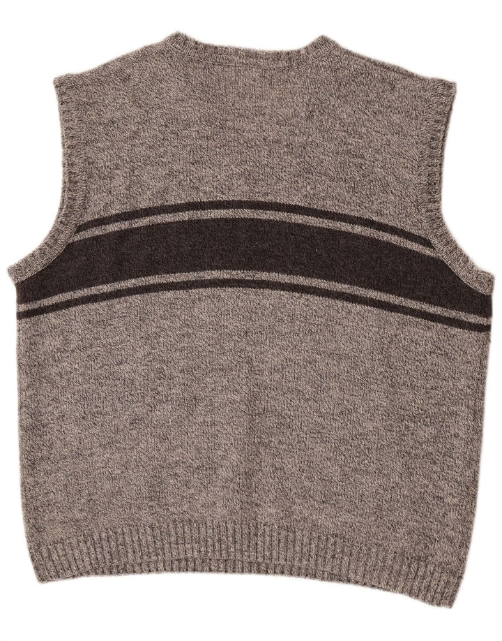Vintage Herren Weste Tank Top XL Grau gestreift