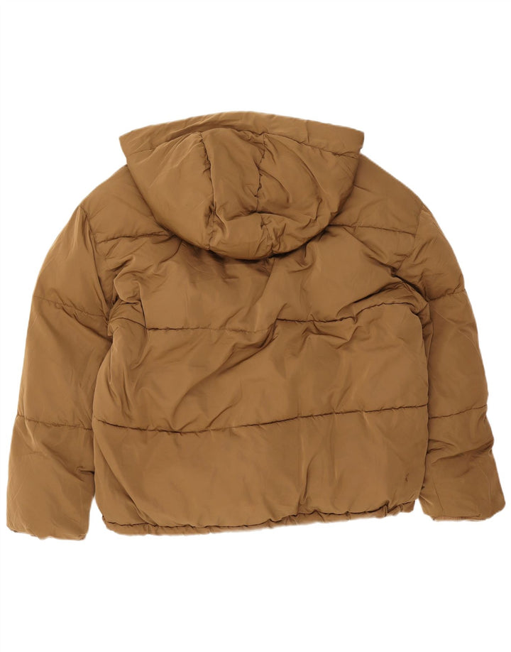 Zara Herren-Jacke mit Kapuze, lockere Passform, gepolstert, Gr. 36, Größe S, braun, Polyester