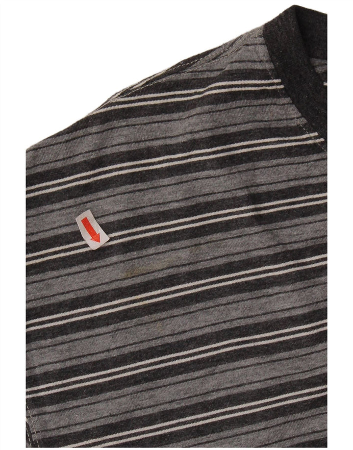 CALVIN KLEIN Herren T-Shirt Top Große grau gestreifte Baumwolle