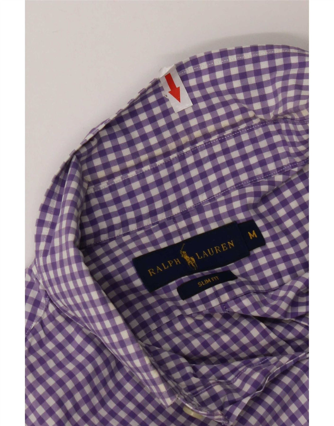 Ralph Lauren Slim-Fit-Hemd für Herren aus mittelvioletter Gingham-Baumwolle