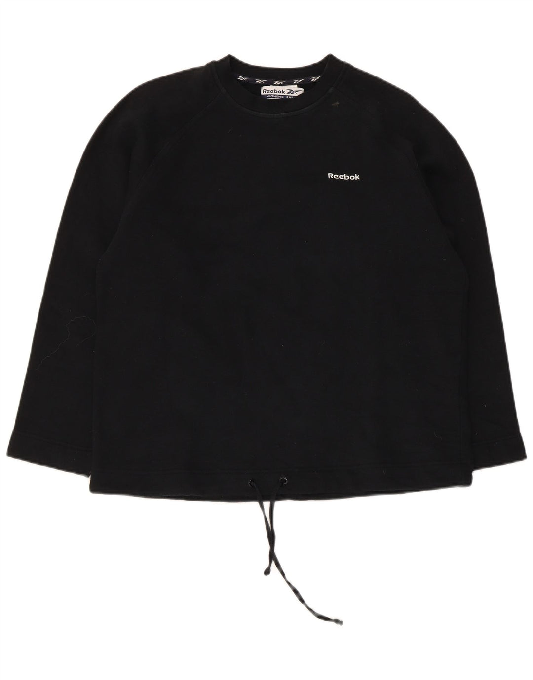 Reebok Damen Sweatshirt Pullover UK 12 Medium Schwarz Baumwolle