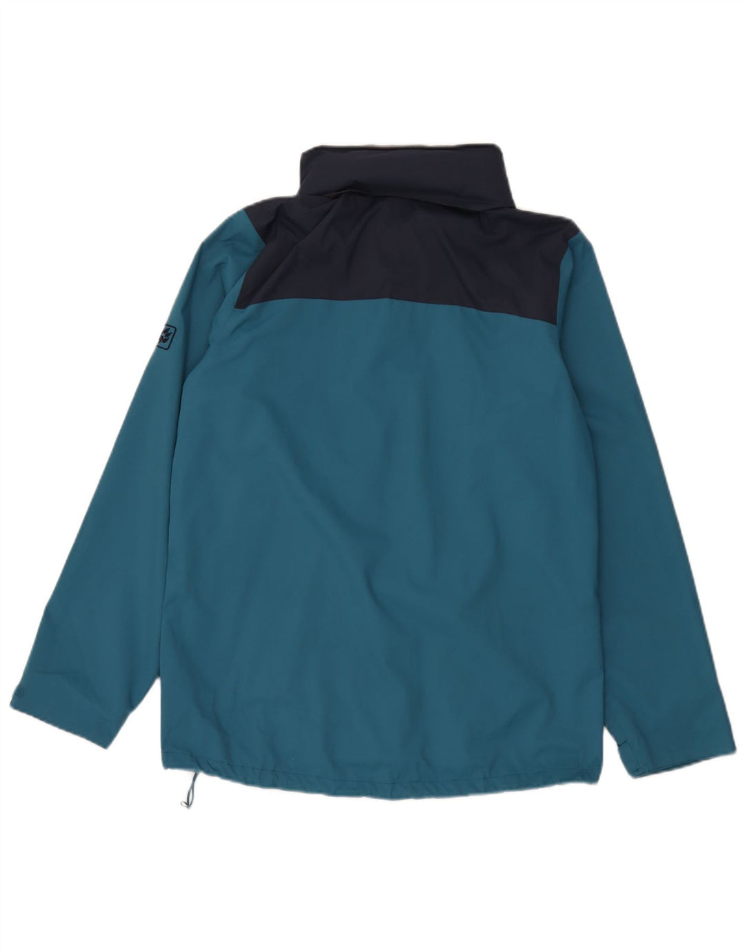 Jack Wolfskin Herren-Regenjacke mit Kapuze, UK 34, klein, blau, Farbblock