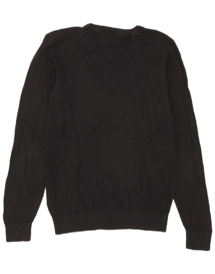Marks & Spencer Damen-Pullover mit normaler Passform und V-Ausschnitt, Gr. 10, Größe S, Schwarz