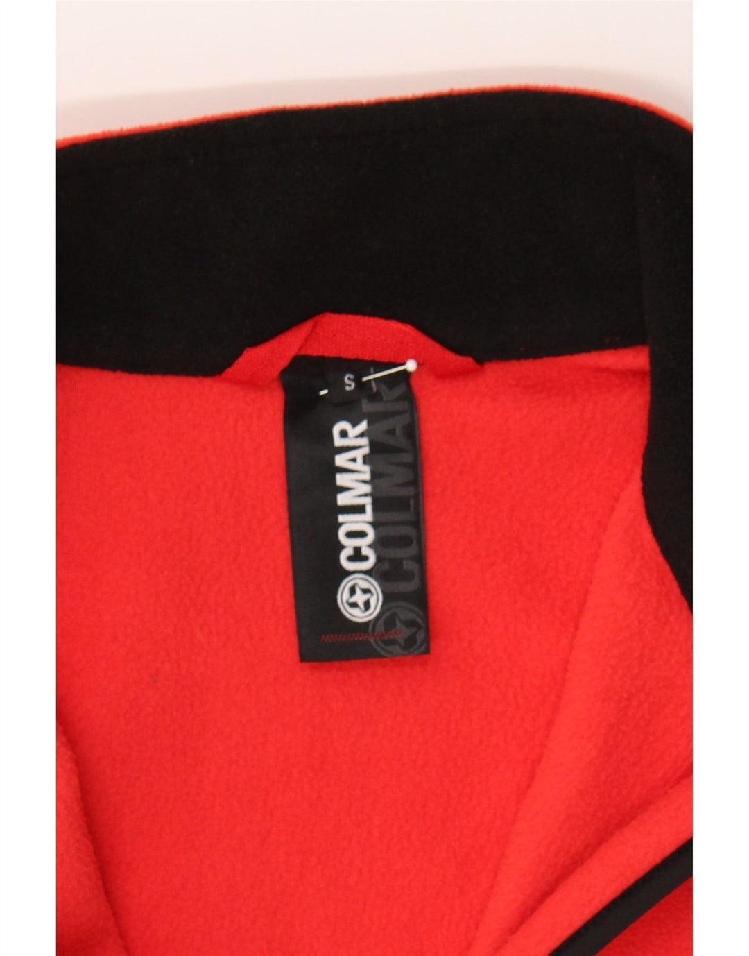 COLMAR Womens Zip Neck Fleece Jumper UK 10 Small Red Colourblock Polyester Vintage Colmar and Second-Hand Colmar from Messina Hembry 